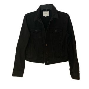 Aritzia Talula Black Cropped Edo Jean Jacket